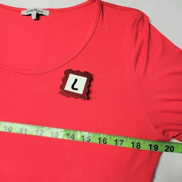 VIOLET ruby comfortable thin light red mid sleeve blouse top sizes M L XL - Picture 8 of 11